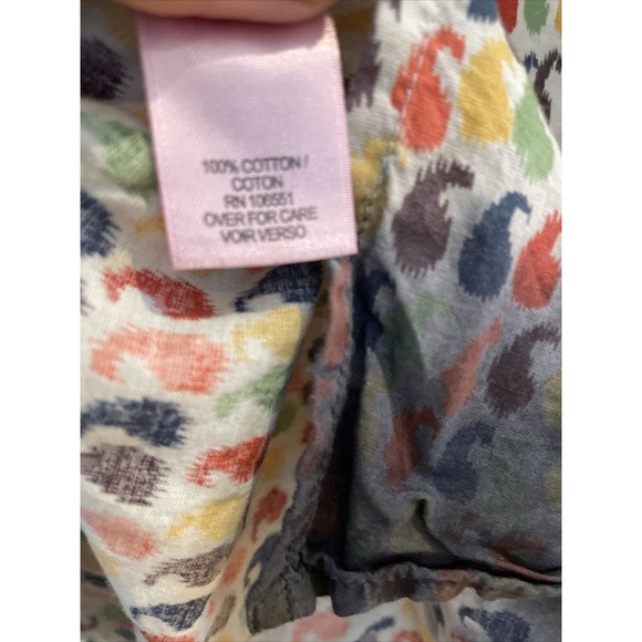 Calypso St Barth Womens Embroidered Trim V Neck Printed Tunic Top Boho XS cotton - Picture 11 of 12